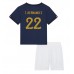 Frankrike Theo Hernandez #22 Replika Babykläder Hemma matchkläder barn VM 2022 Korta ärmar (+ Korta byxor)